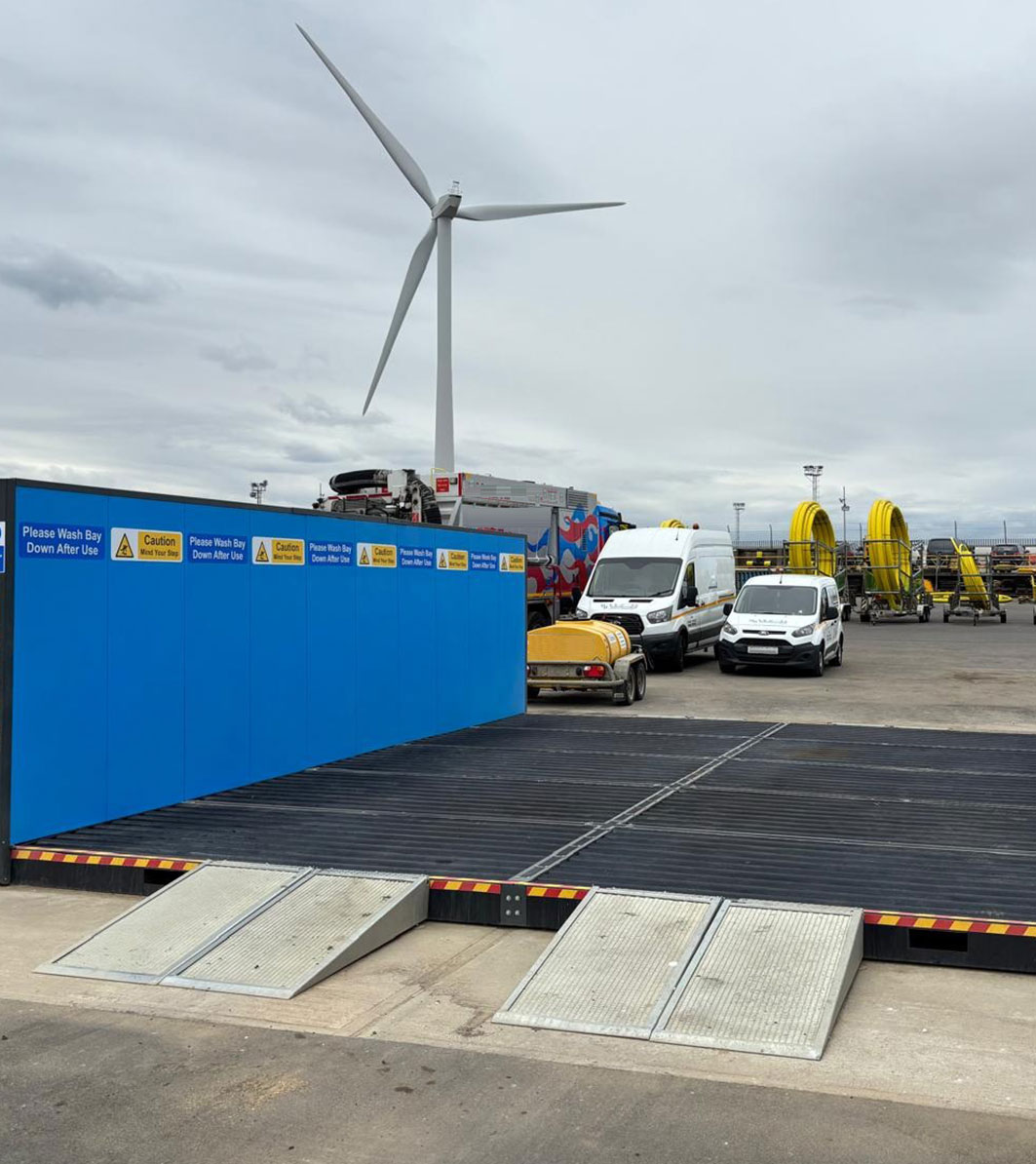 Trime wash bay in a busy port area in Northern Europe
